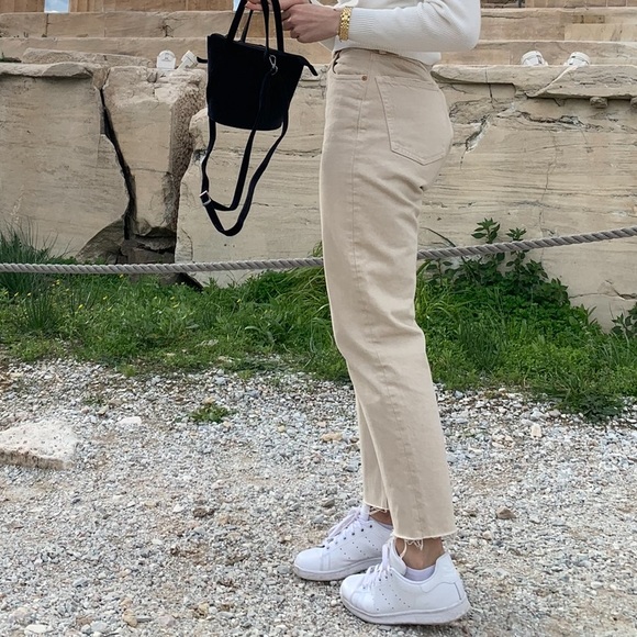 Cream High Rise Jeans - Picture 4 of 11